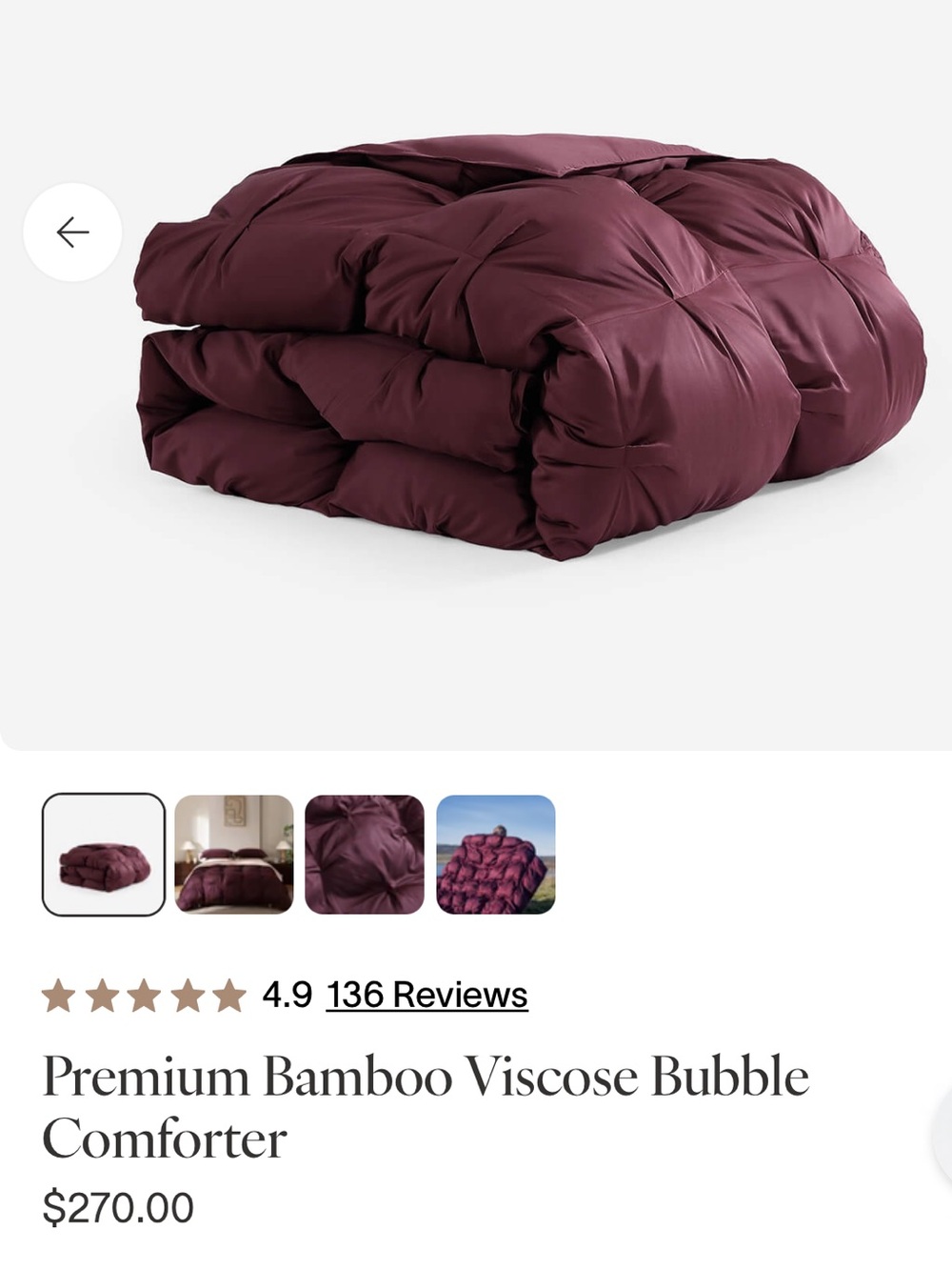 Plum Bamboo Viscose Bubble Comforter - Sunday Citizen